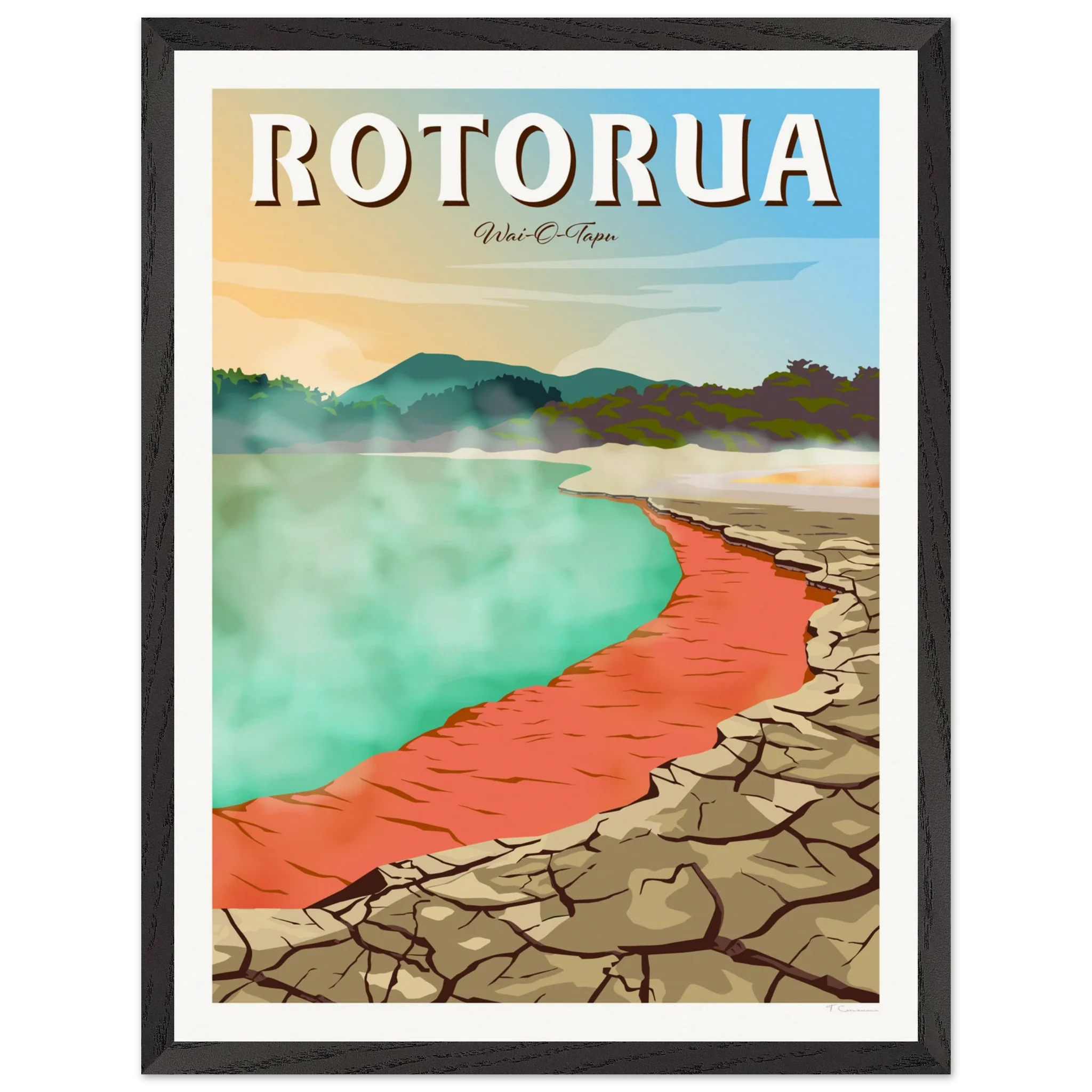 Rotorua Waiotapu New Zealand Travel Poster