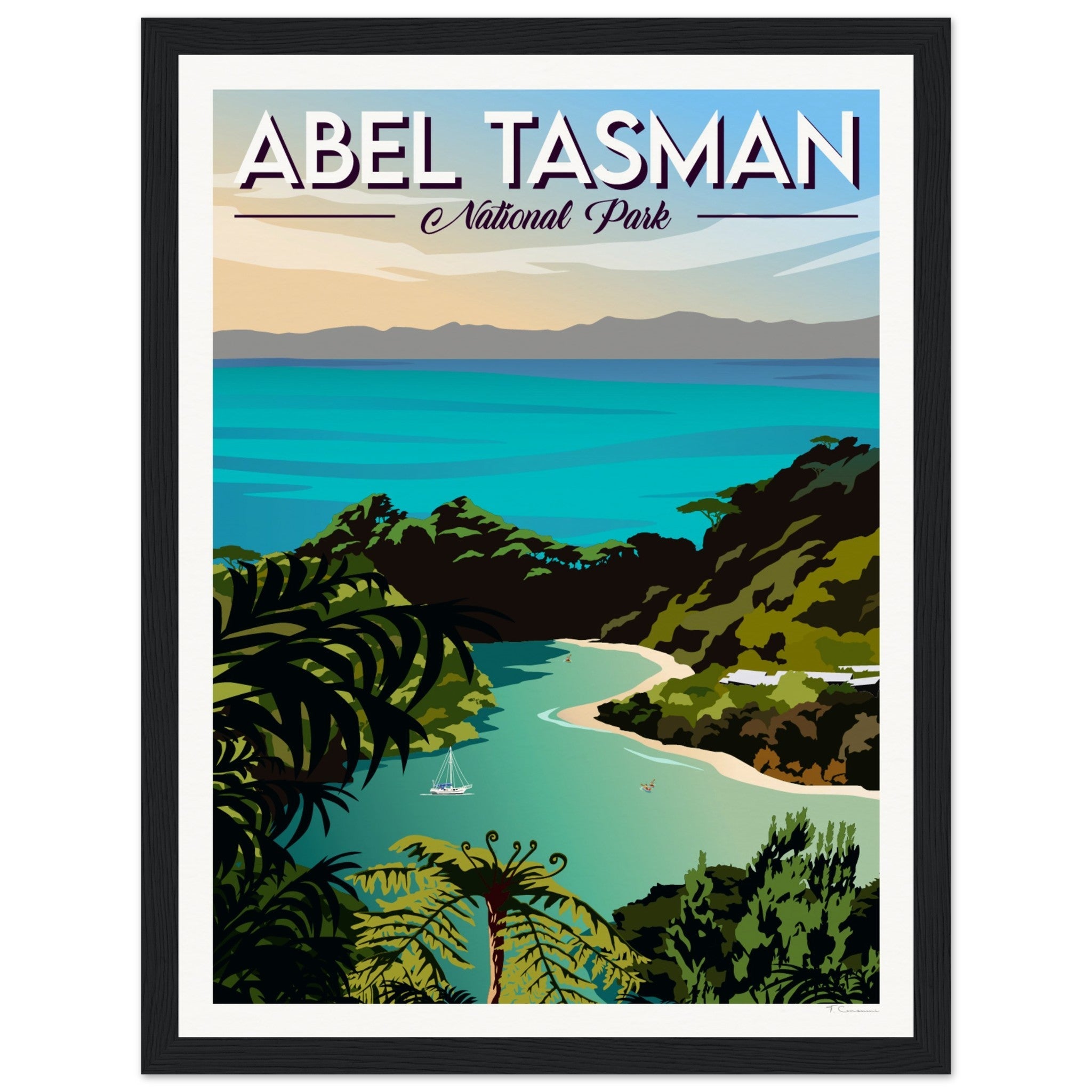 Abel Tasman National Park Travel Poster of New Zealand
