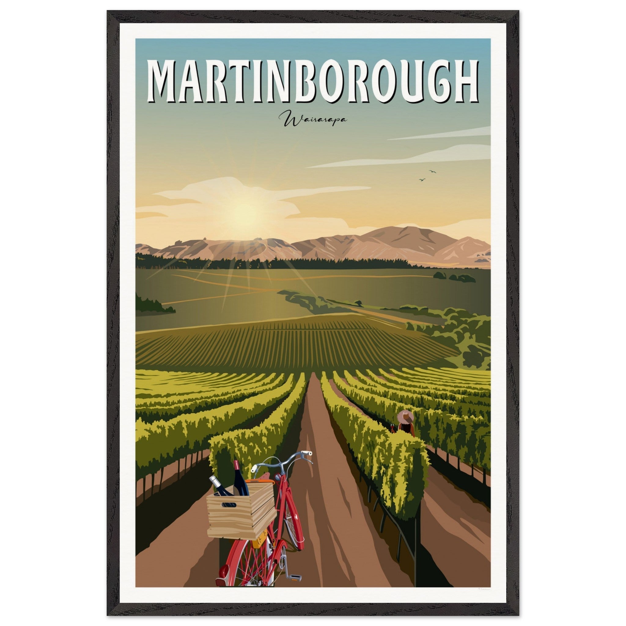 Martinborough Vines - Travel Poster, New Zealand