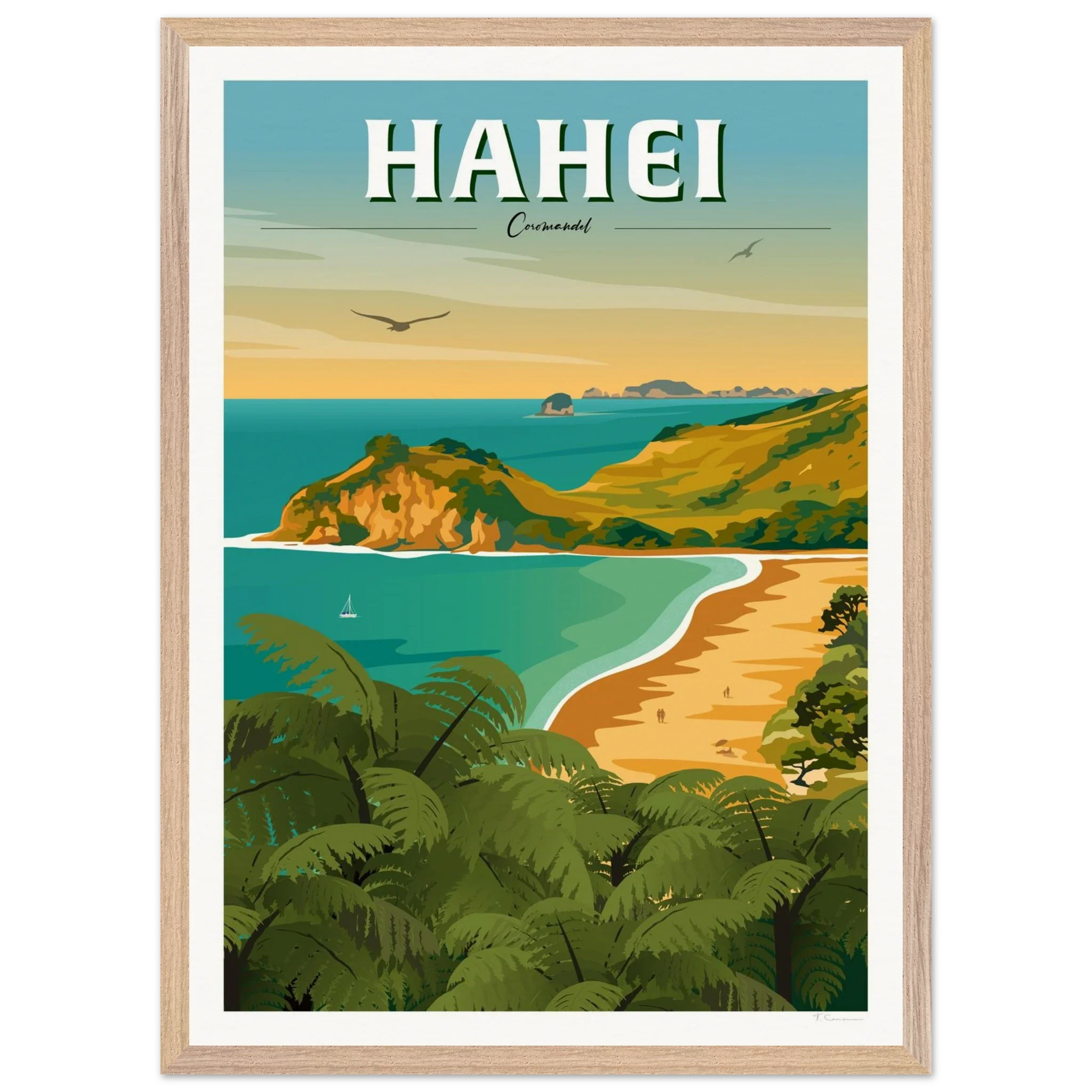Hahei - Coromandel New Zealand Travel Poster