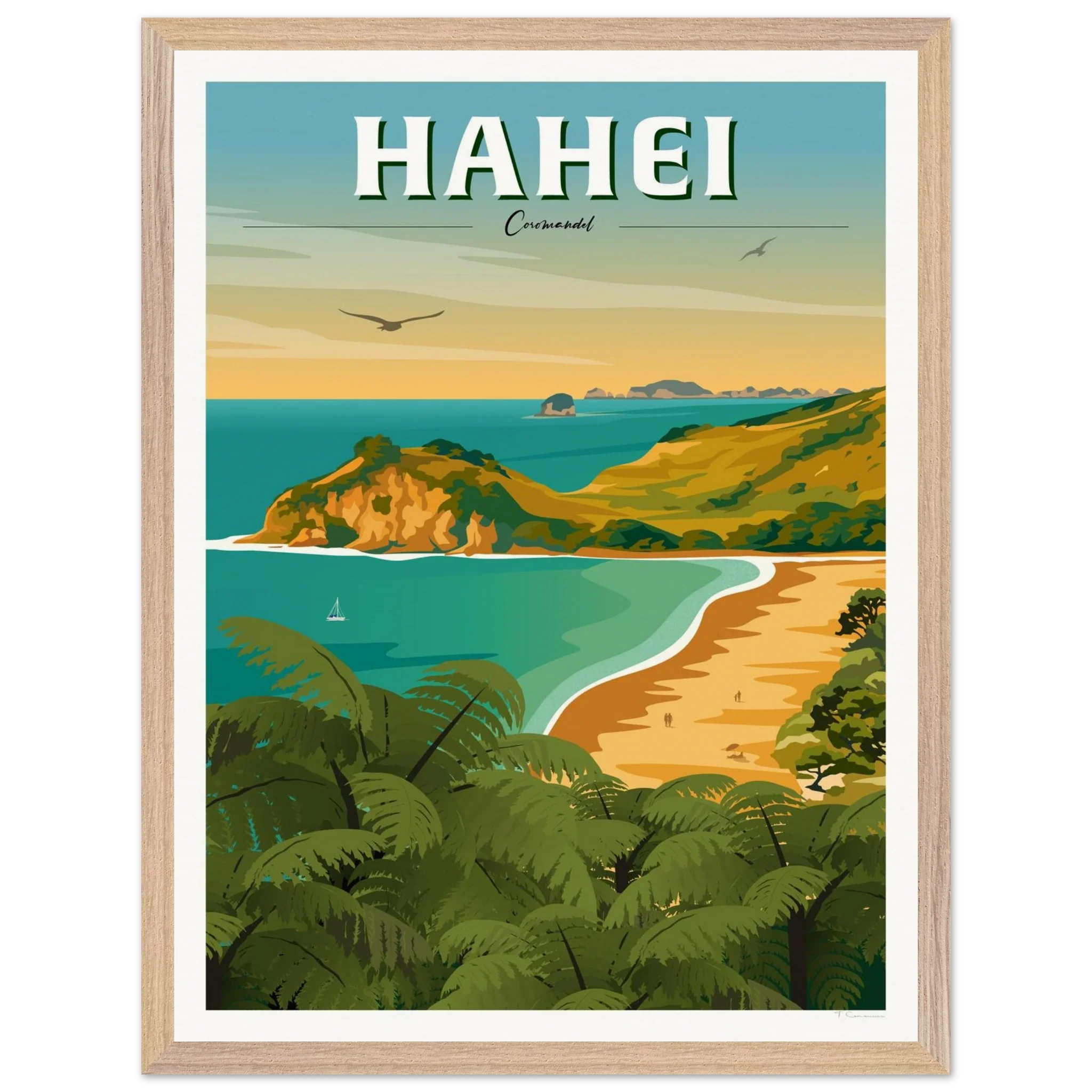Hahei - Coromandel New Zealand Travel Poster
