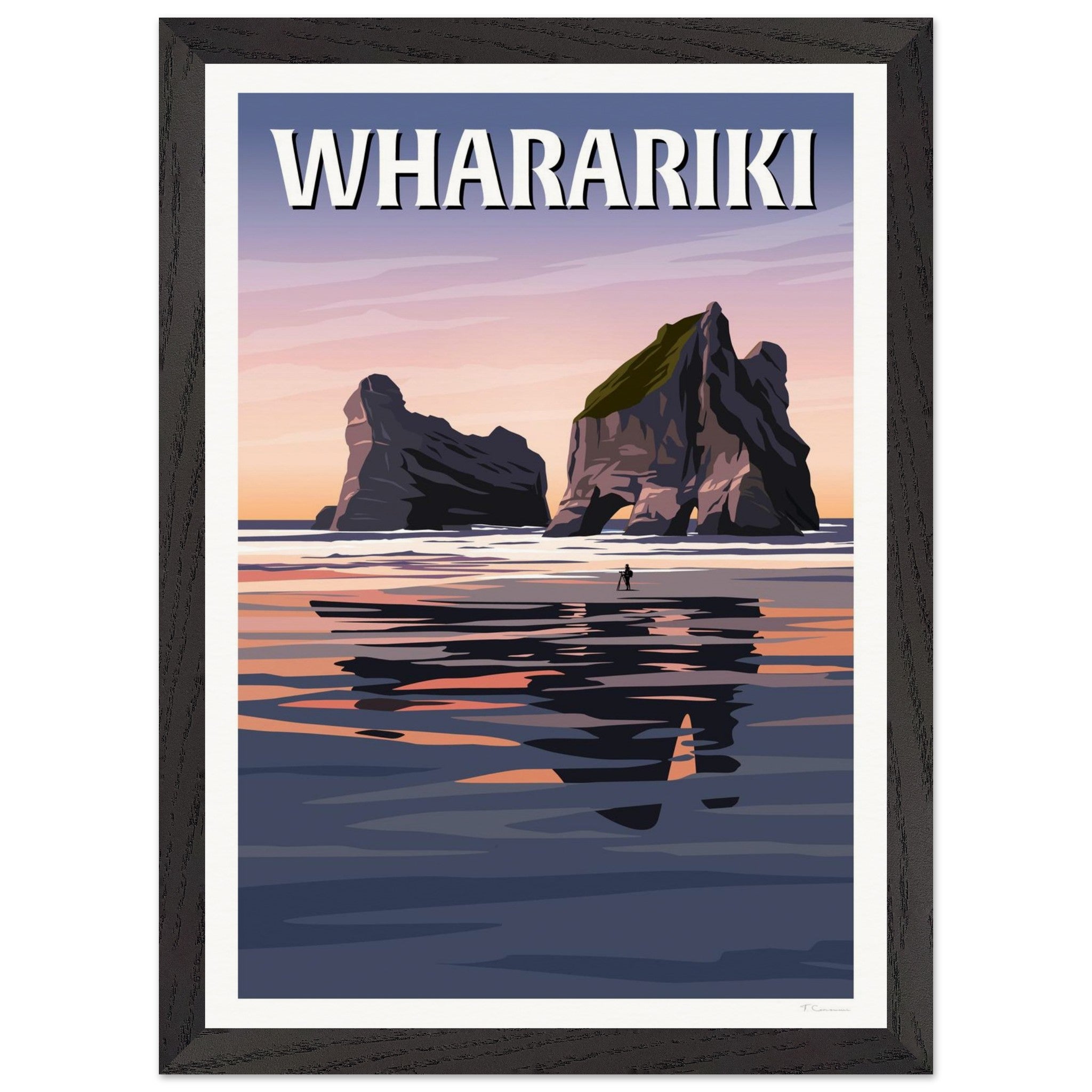 Wharariki Sunset Travel Poster, New Zealand