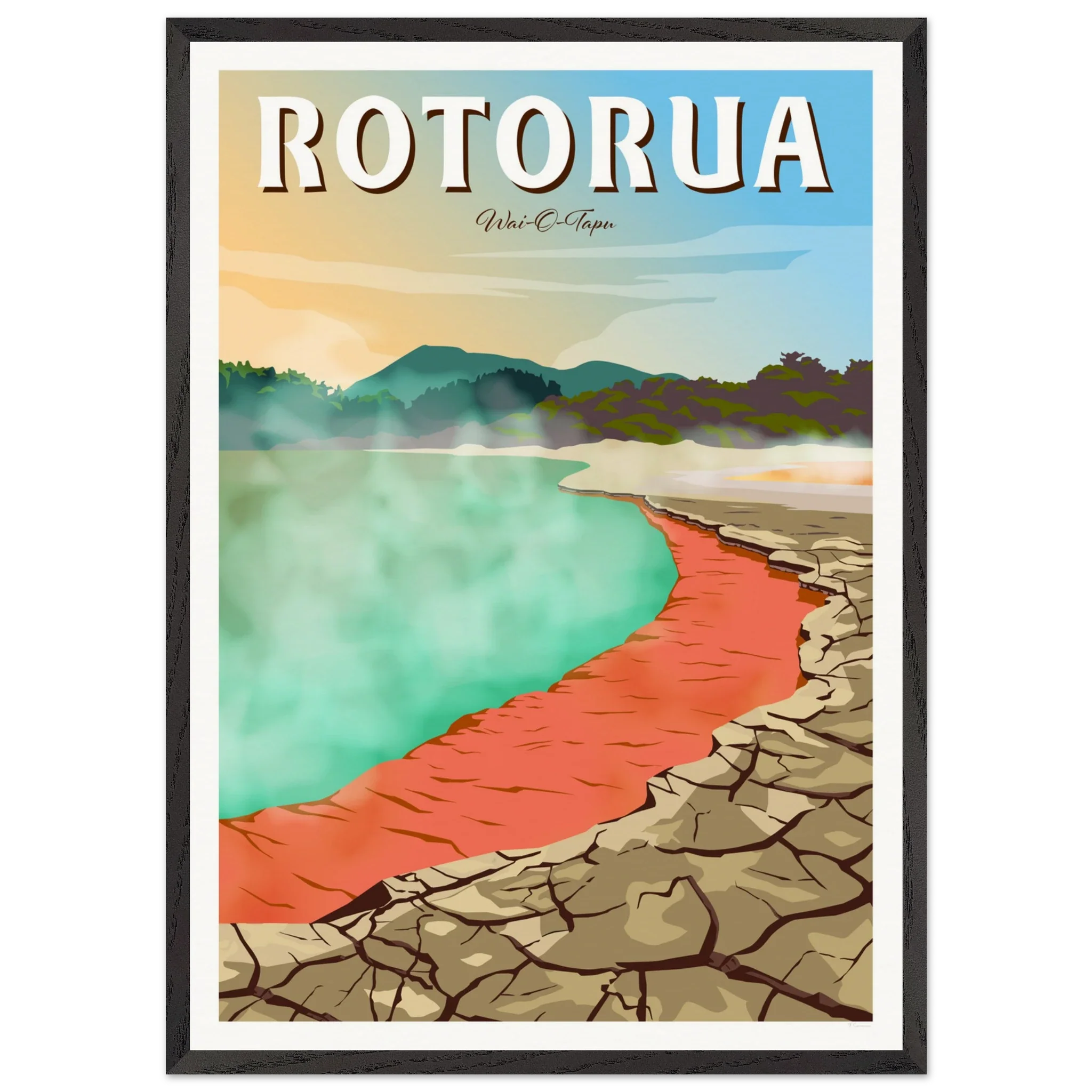 Rotorua Waiotapu New Zealand Travel Poster