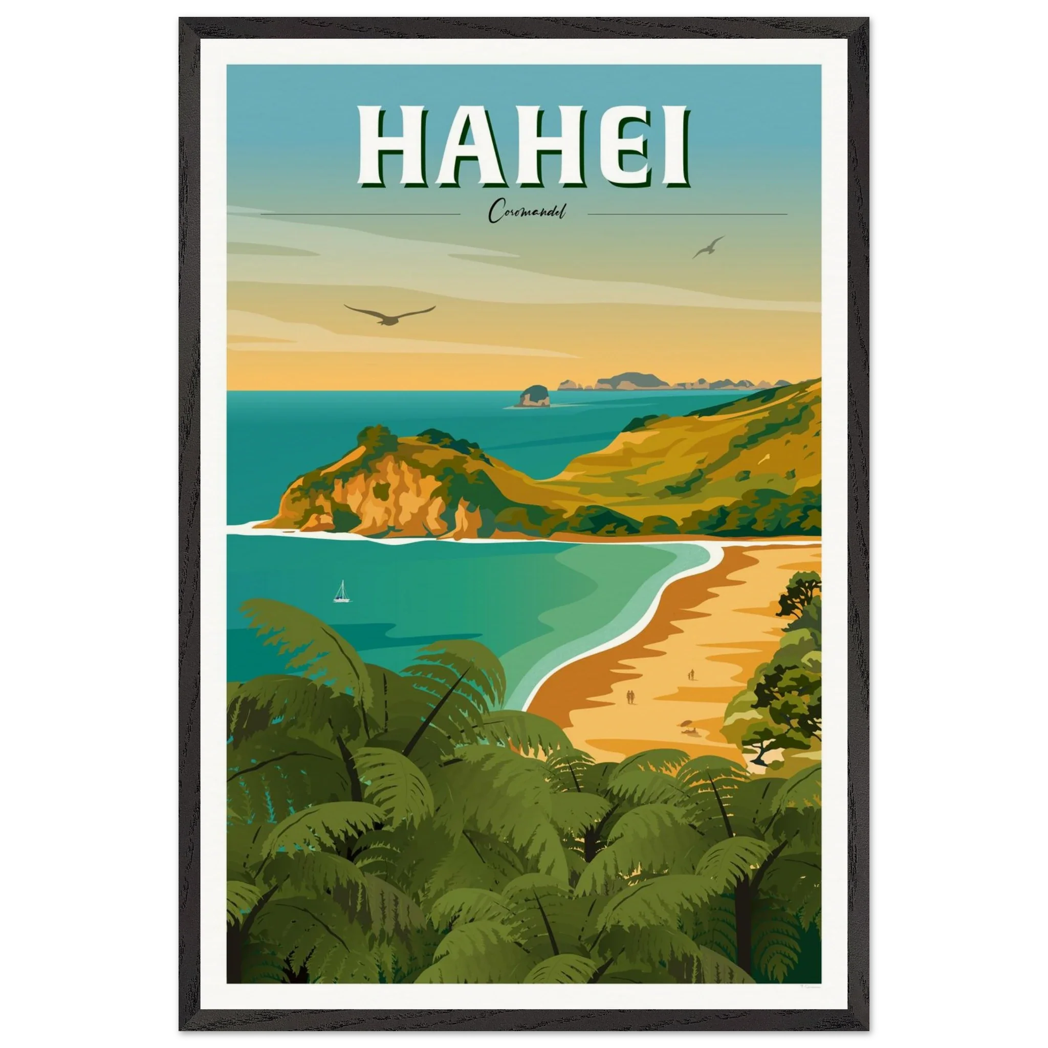 Hahei - Coromandel New Zealand Travel Poster