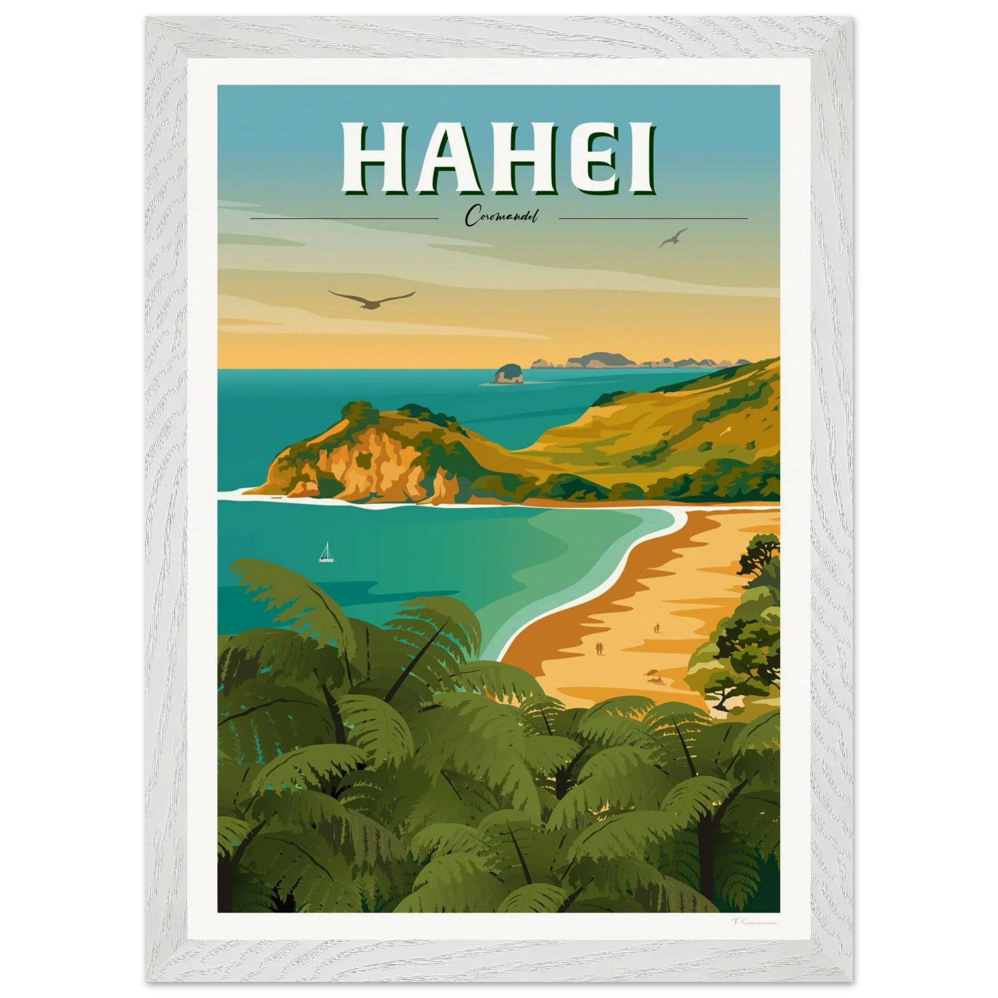 Hahei - Coromandel New Zealand Travel Poster