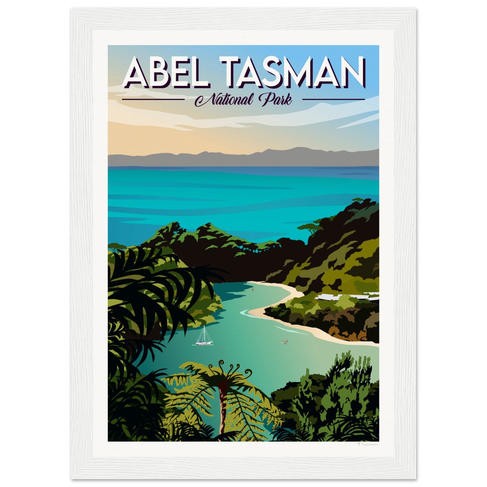 Abel Tasman National Park Travel Poster of New Zealand