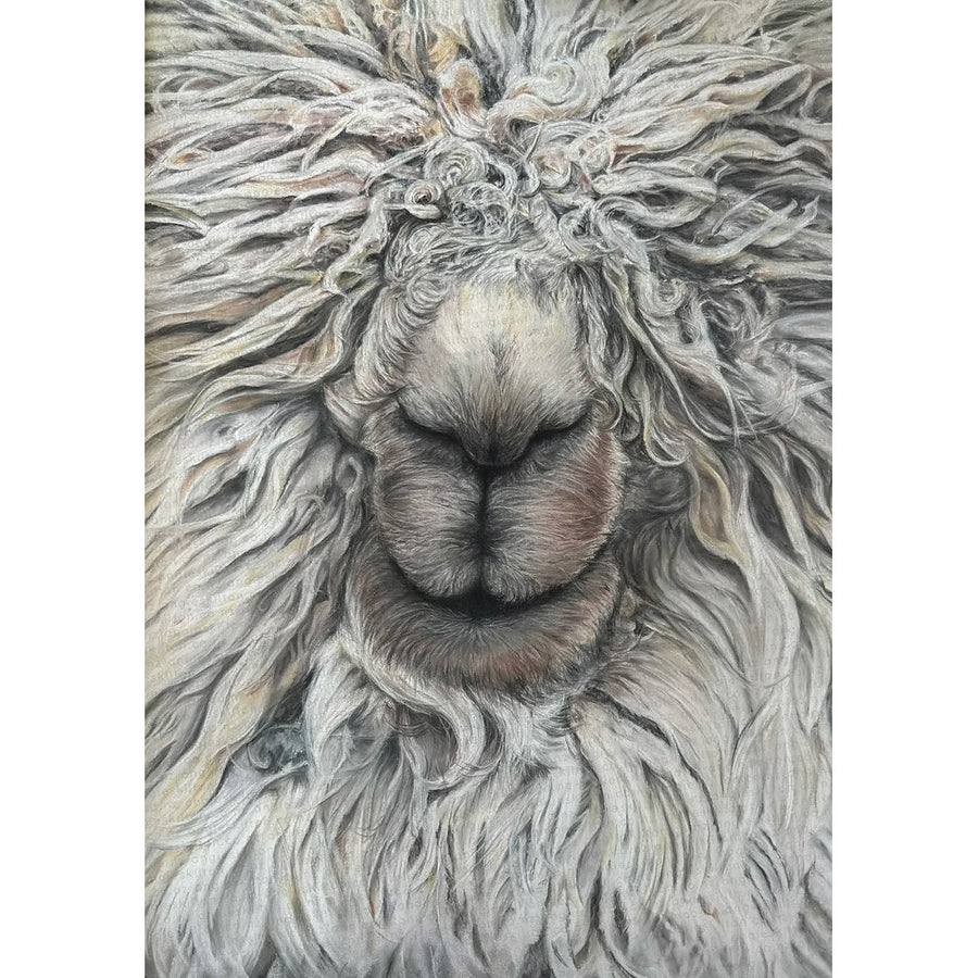 Pastel drawing of a shaun a sheep by Angie Skilton - New Zealand Artist
