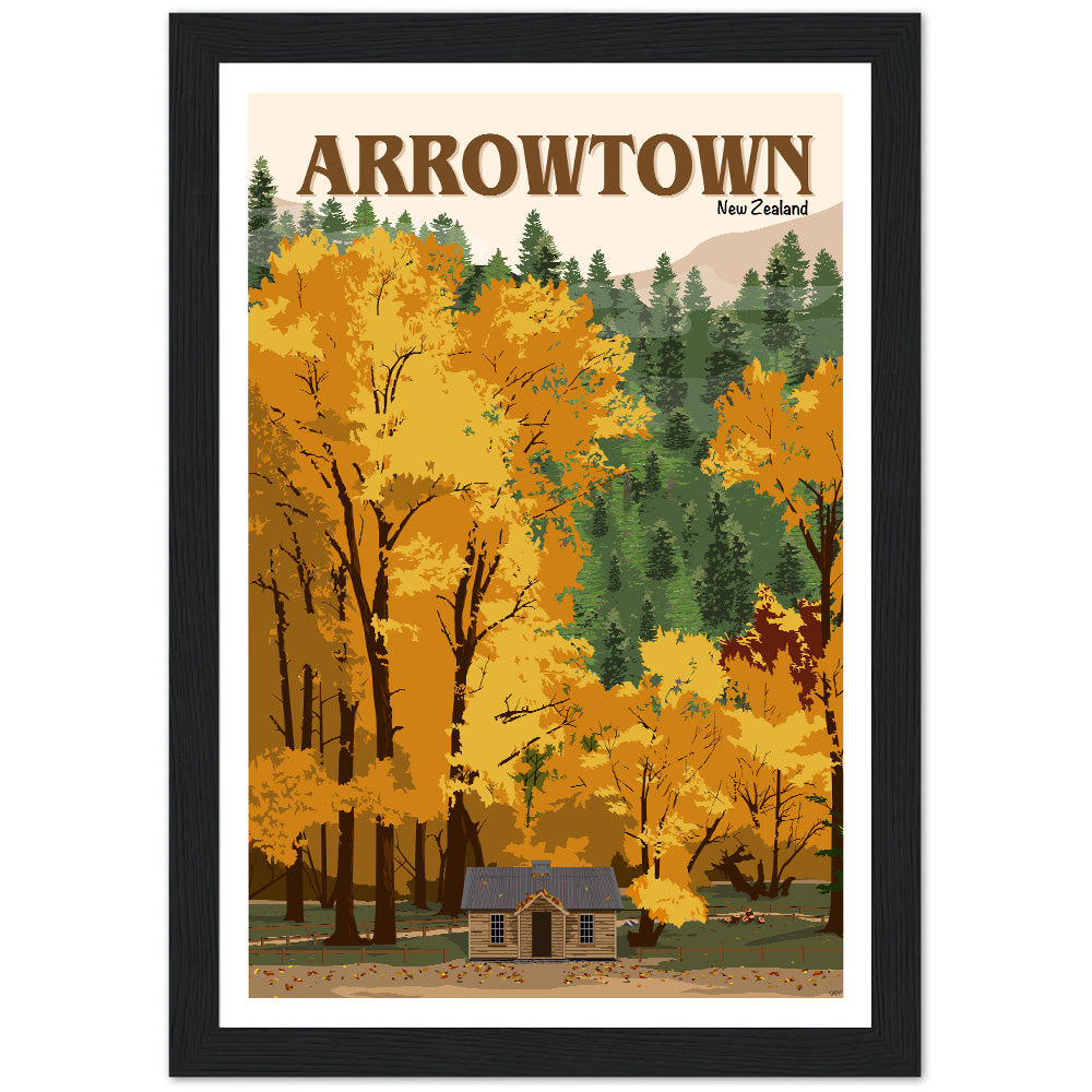 Arrowtown Travel Poster, New Zealand