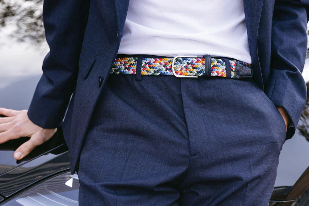 La Boucle Multi-coloured Braided Stretch Belt