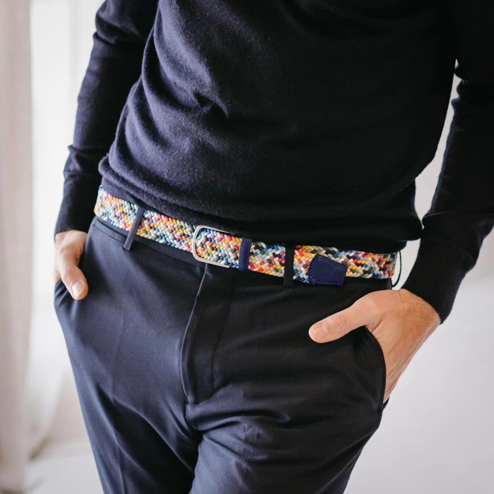 La Boucle Multi-coloured Braided Stretch Belt