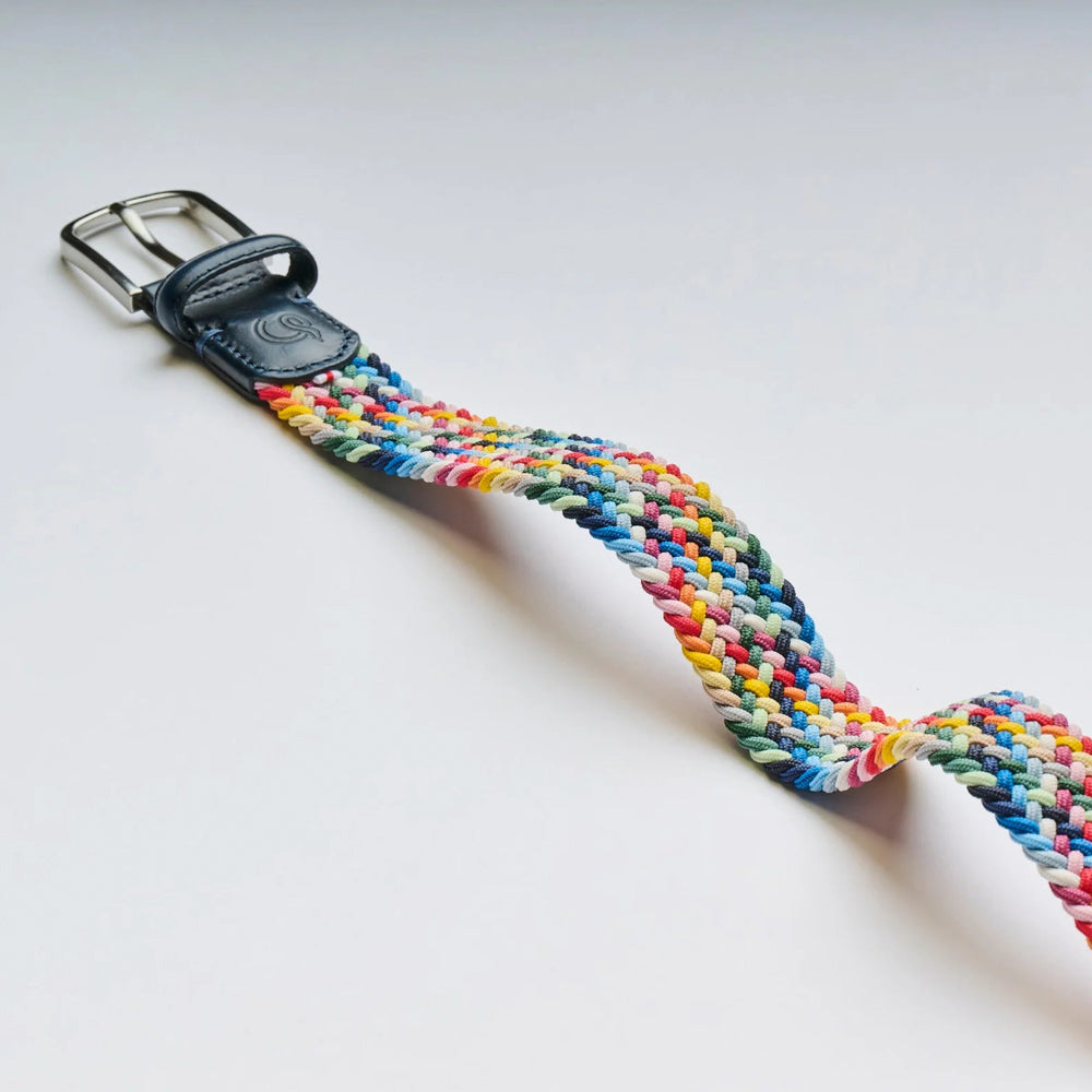 La Boucle Multi-coloured Braided Stretch Belt