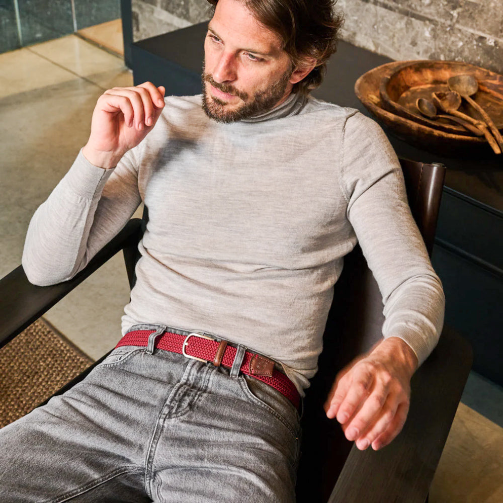 La Boucle Braided Belt - Bordeaux Red