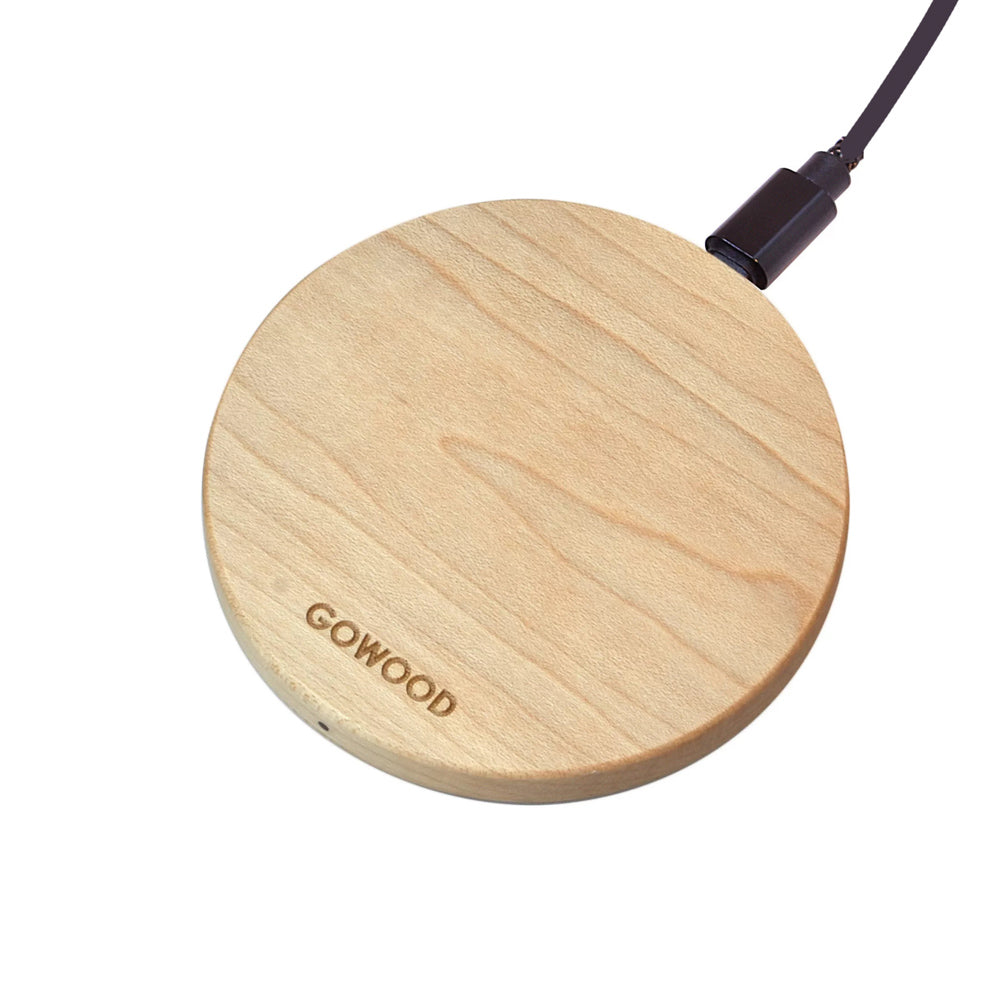 GOWOOD 15W Fast Wooden Wireless Charger - Cedar