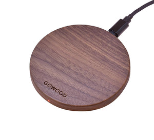 Wooden wireless charging pad with GOWOOD - Walnut 
