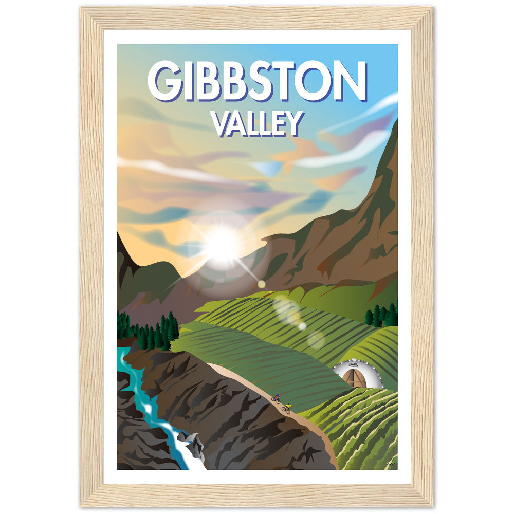 Gibbston Valley New Zealand Travel Poster