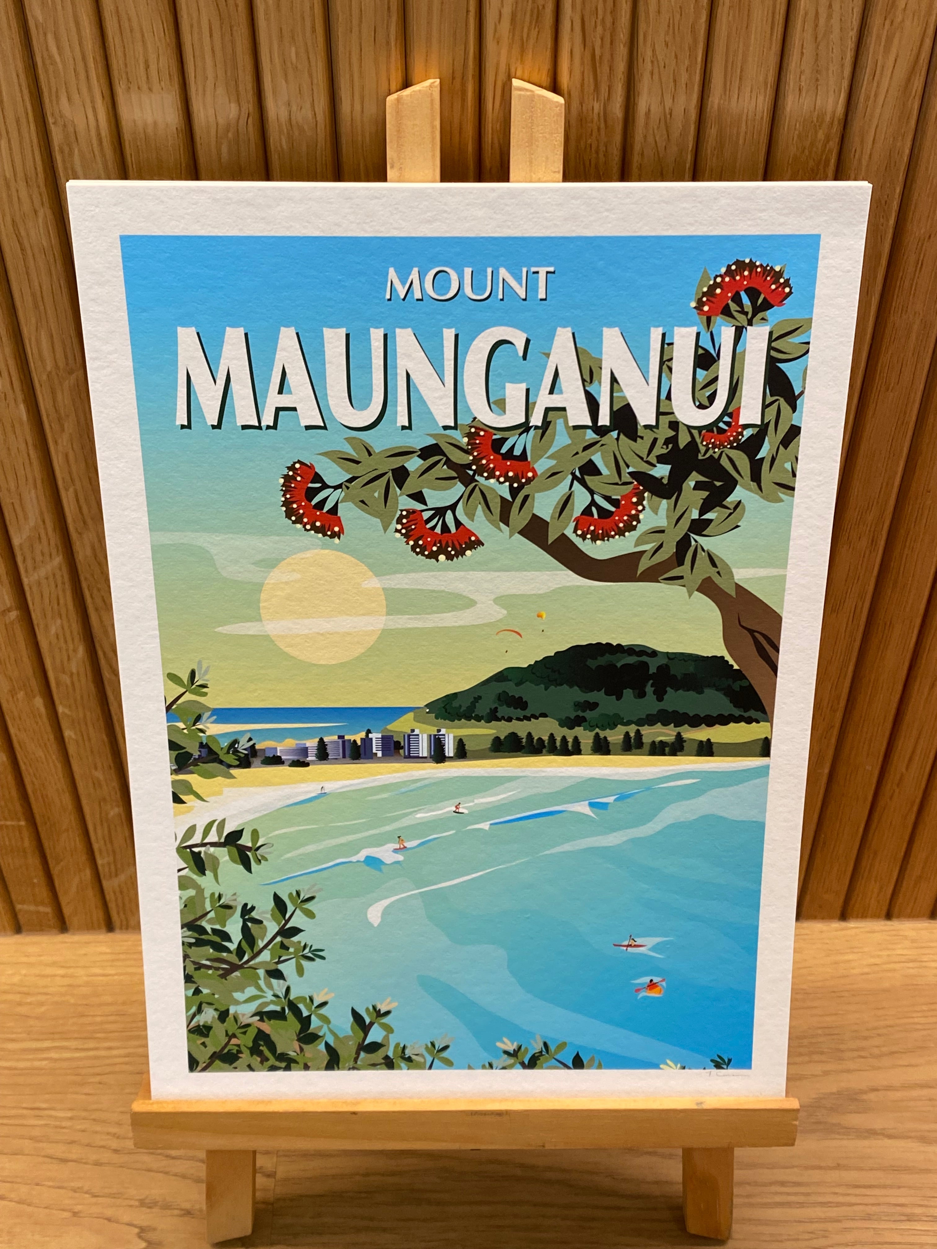 Mount Maunganui New Zealand Travel Poster