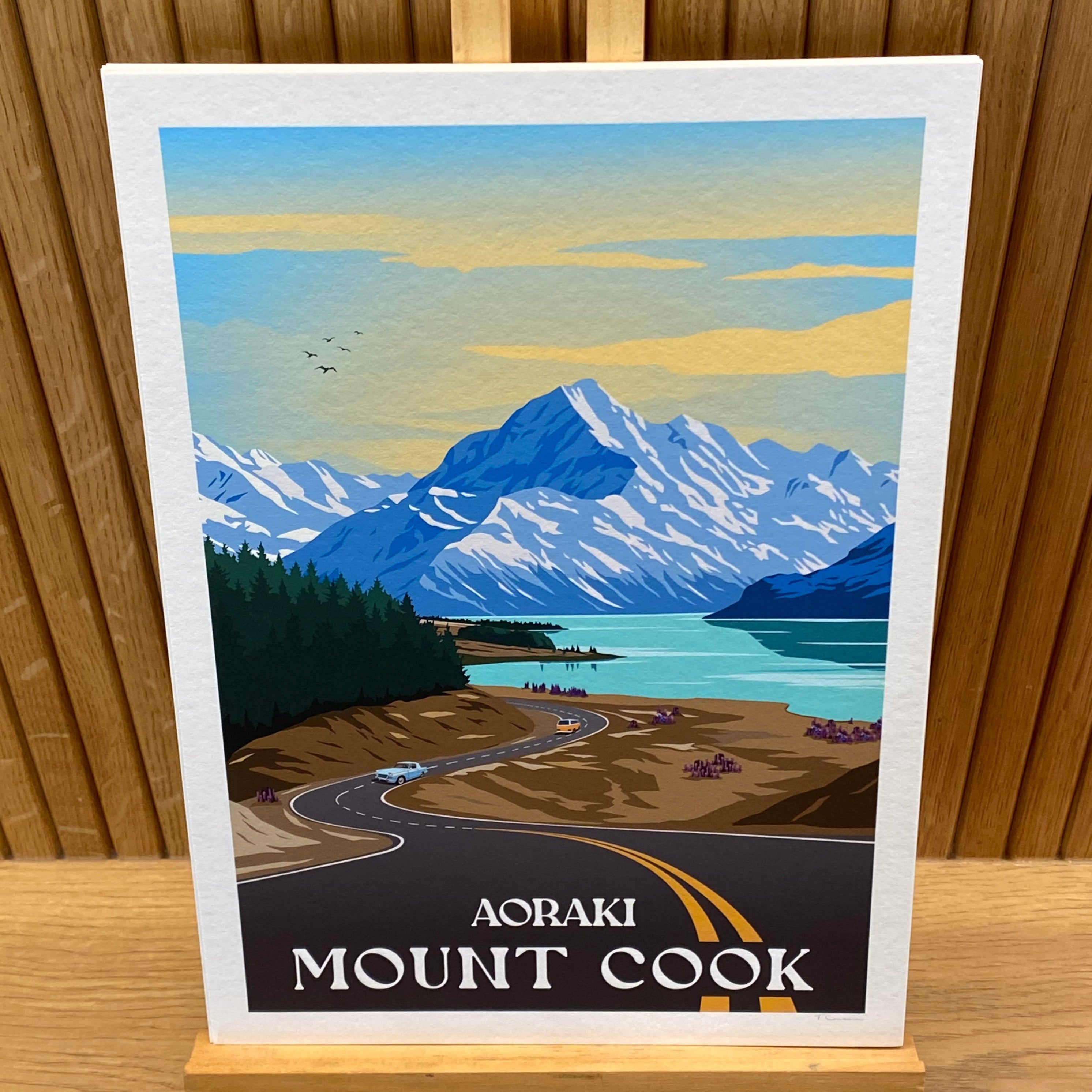 Aoraki - Mount Cook Travel Poster, New Zealand