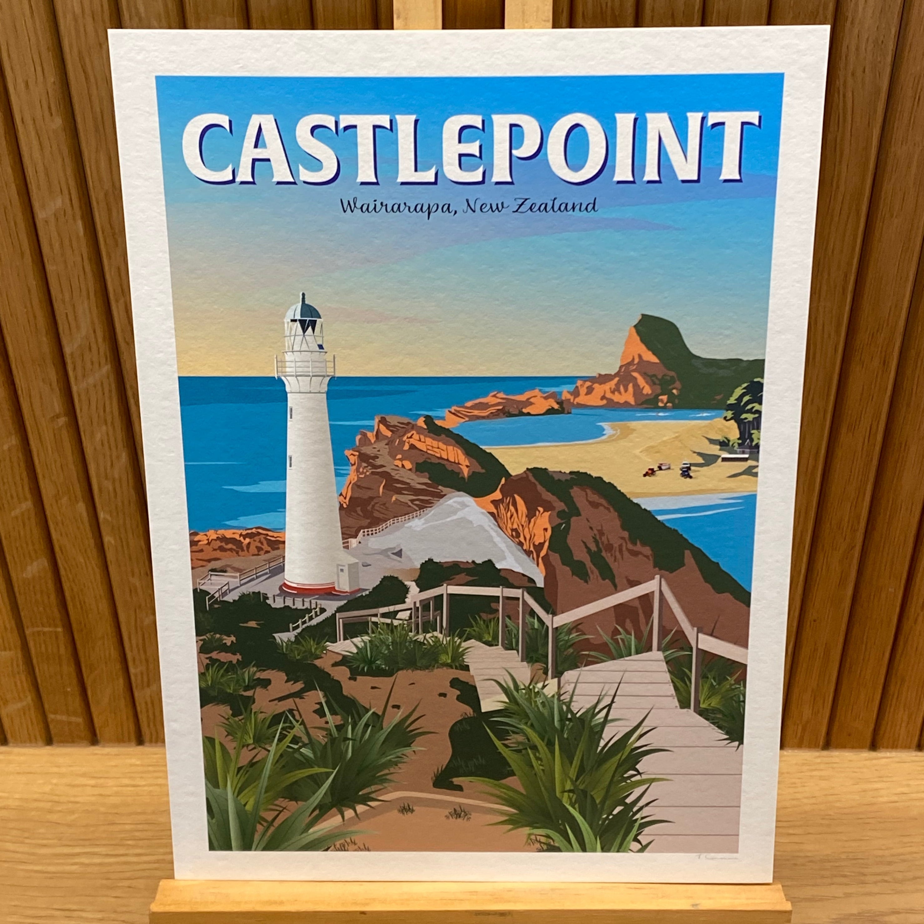 Castlepoint - Wairarapa, New Zealand - Travel Poster
