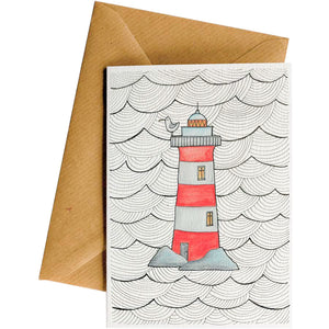 Little Difference Pattern Lighthouse card