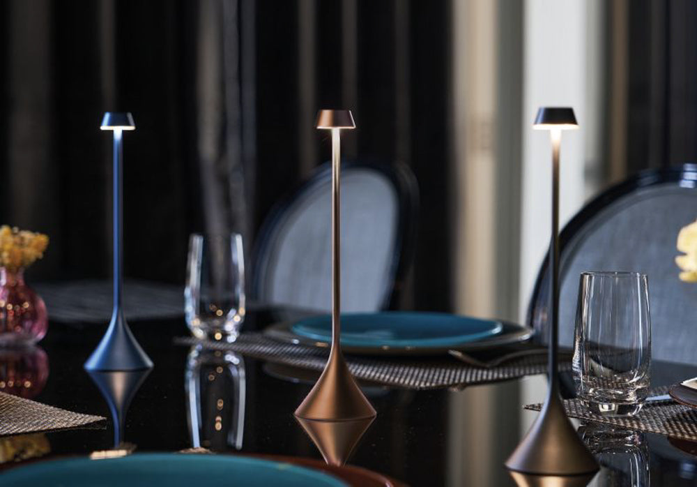 Lexon Steli Dome Rechargeable Lamp - Aluminium