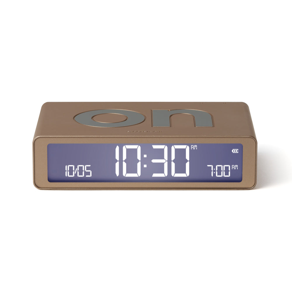 Lexon Flip Classic Rubber Digital Alarm Clock - Soft Gold