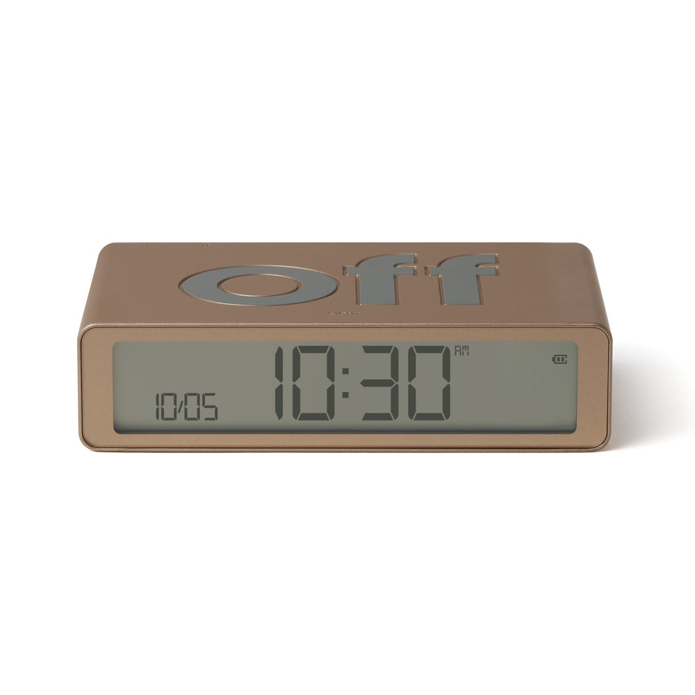 Lexon Flip Classic Rubber Digital Alarm Clock - Soft Gold