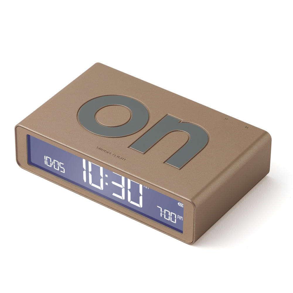 Lexon Flip Classic Rubber Digital Alarm Clock - Soft Gold