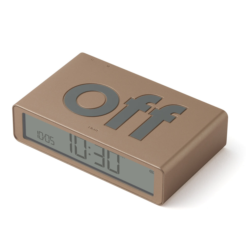 Lexon Flip Classic Rubber Digital Alarm Clock - Soft Gold