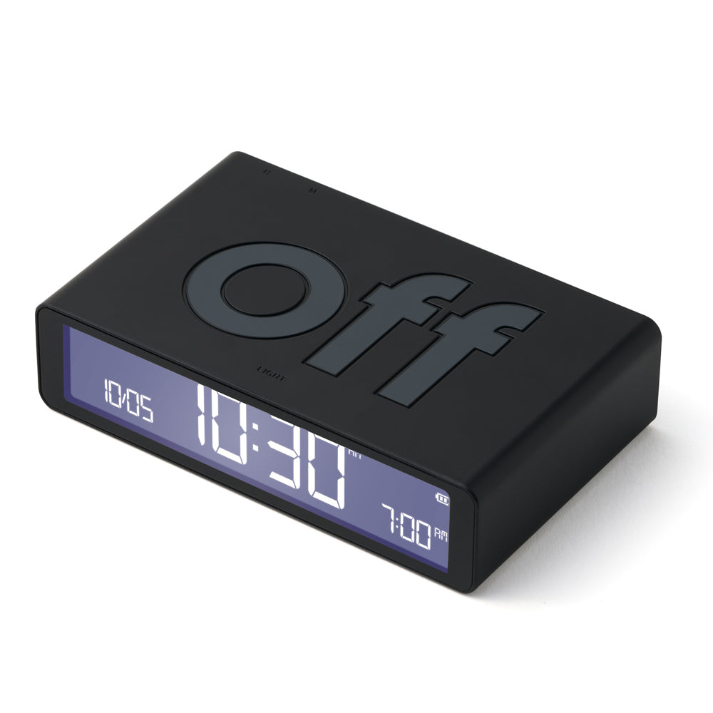 Lexon Flip Classic Rubber Digital Alarm Clock - Black