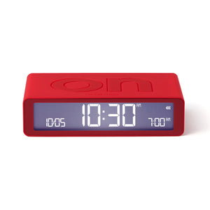Lexon Flip Classic Rubber Digital Alarm Clock - Red