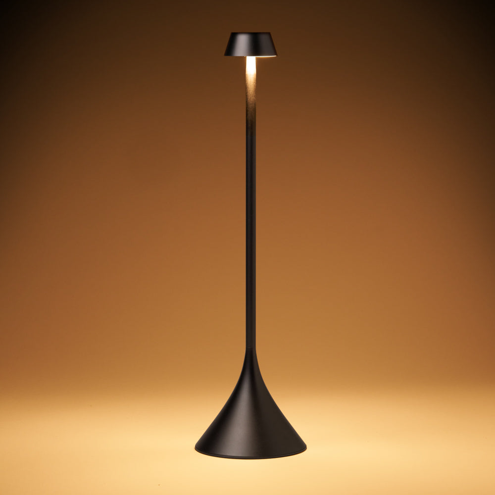 Lexon Steli Shade Rechargeable Lamp - Gun Metal Grey