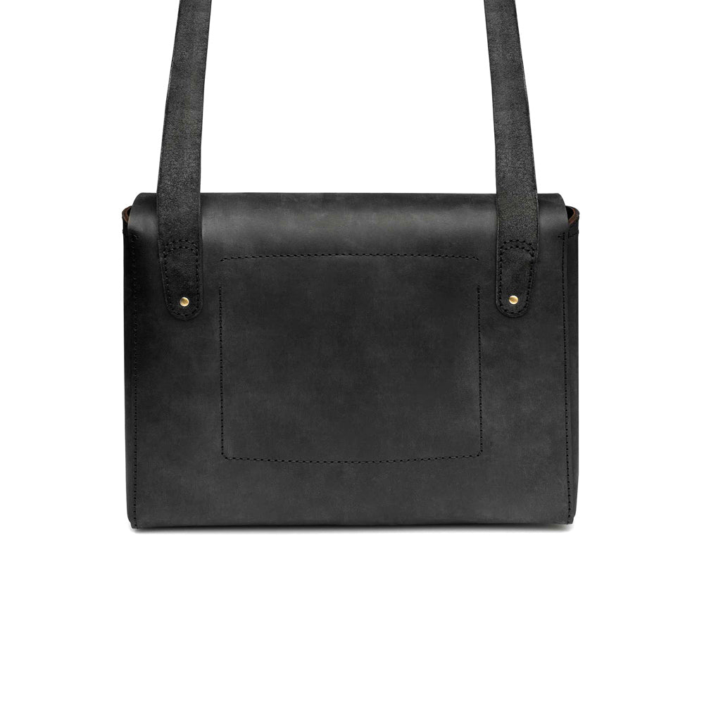 Black leather satchel bag - Loyal Workshop