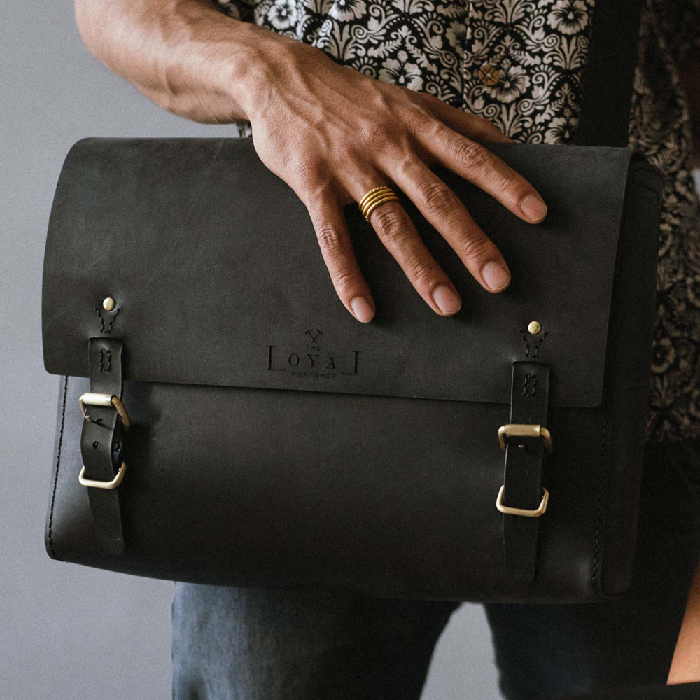Loyal Workshop Black Leather Goodstead Satchel