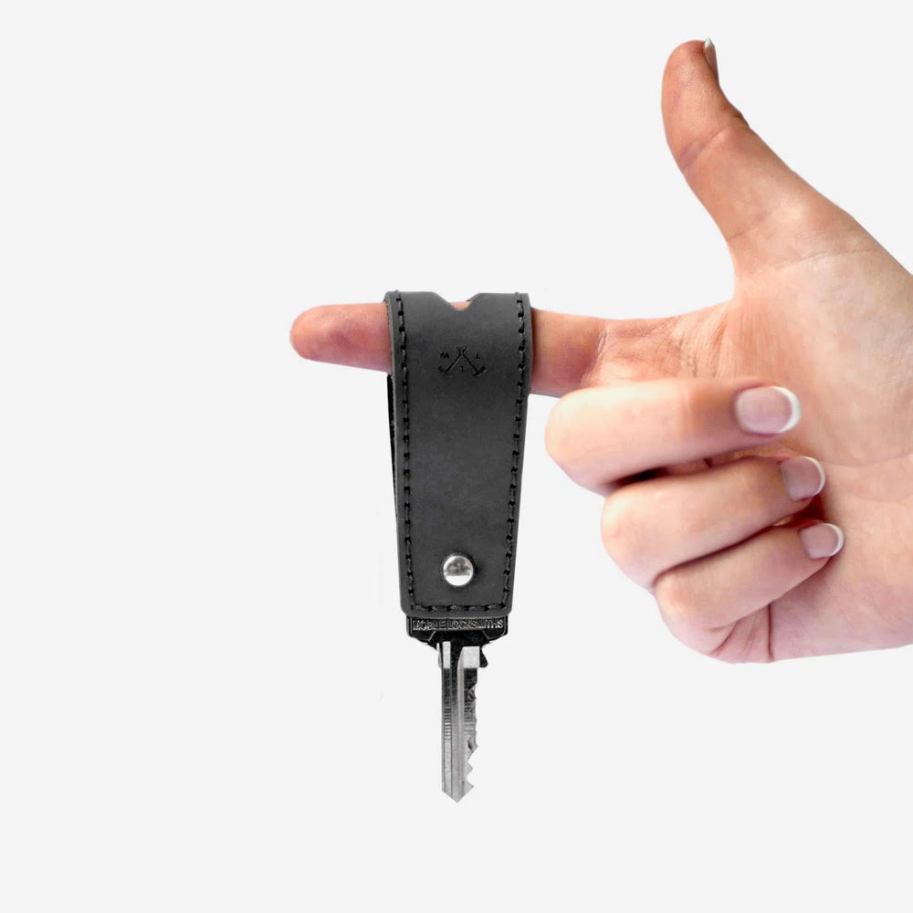 Loyal Workshop Black Leather Sammie Key Fob