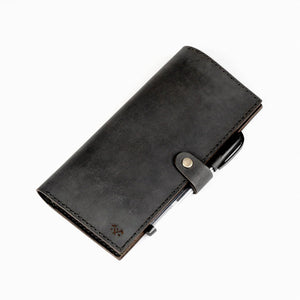 Black leather passport cover wallet - Loyal Workshop