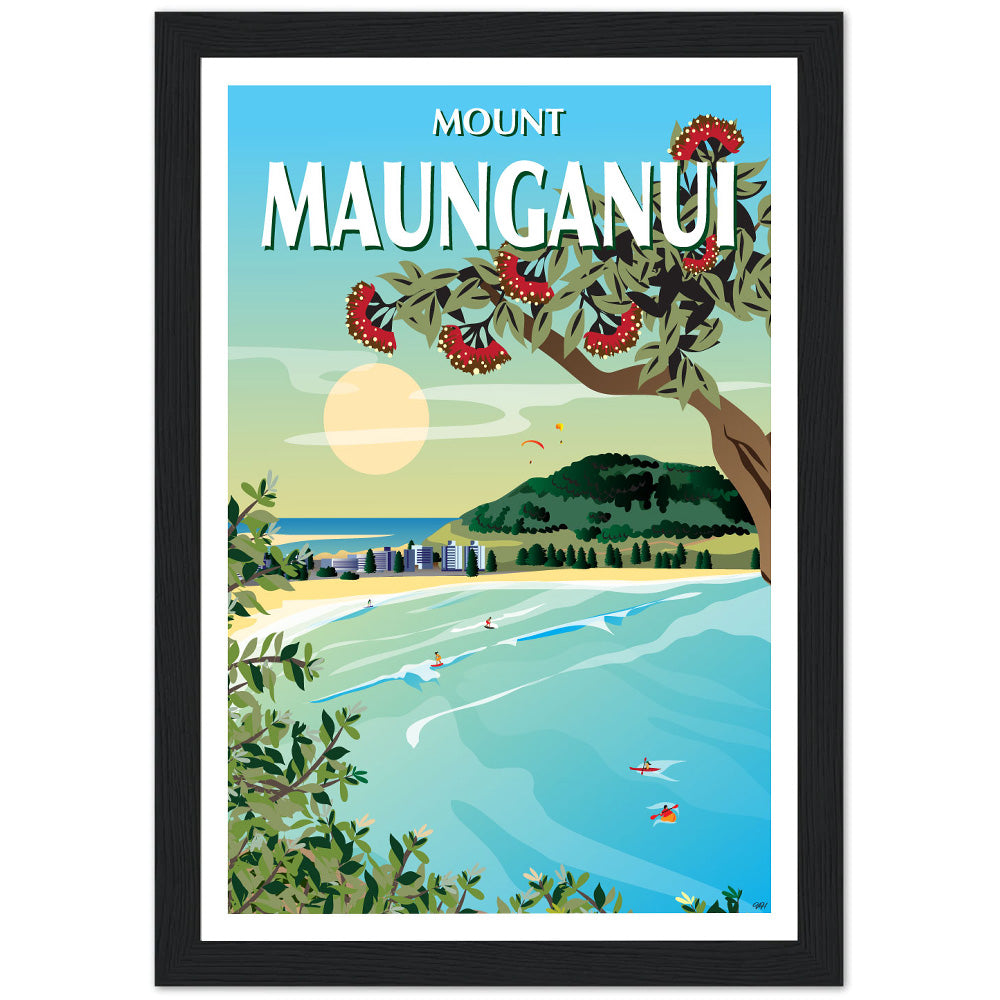 Mount Maunganui New Zealand Travel Poster