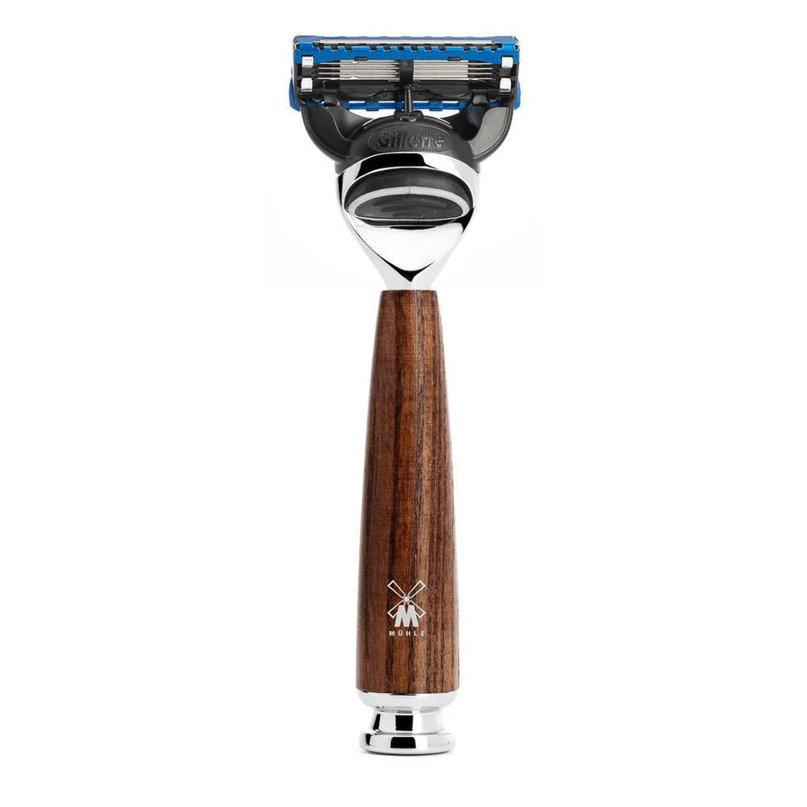 Muhle razor with Gillette fusion head and  ash wooden handle