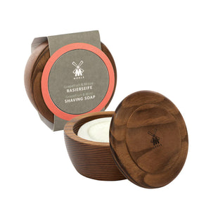 Mühle Grapefruit and Mint Shaving Soap in Wooden Bowl