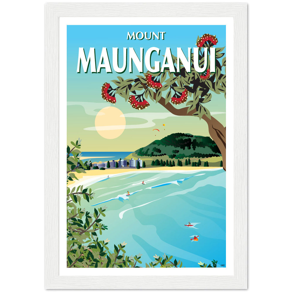 Mount Maunganui New Zealand Travel Poster