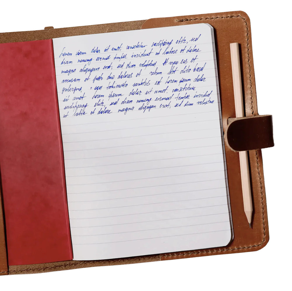 Parisian Crafted Tan Leather A5 Journal with Whakarare Motif