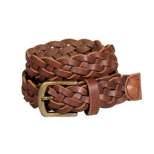 Hand-Plaited Tan Leather Belt - Parisian Crafted
