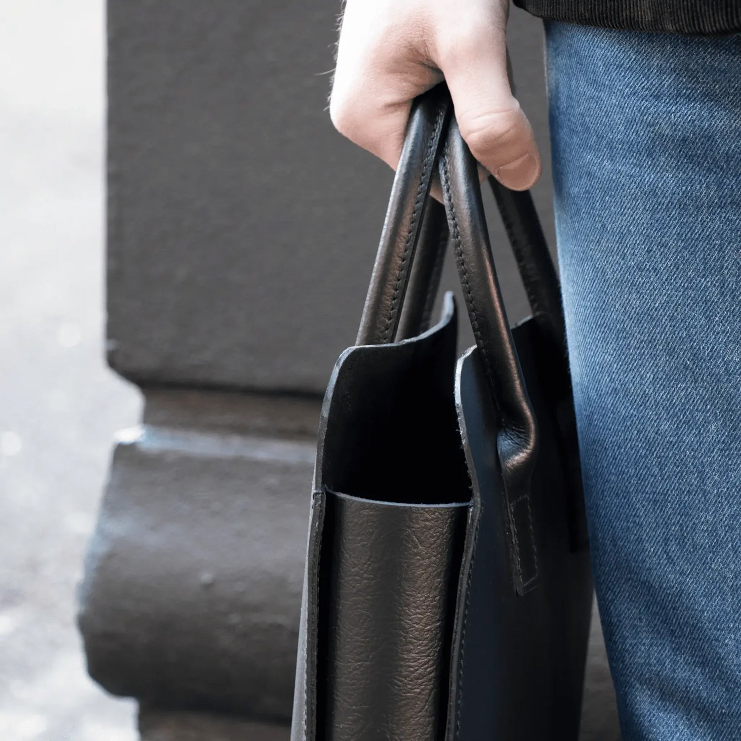 Parisian Crafted Leather Business Tote Bag