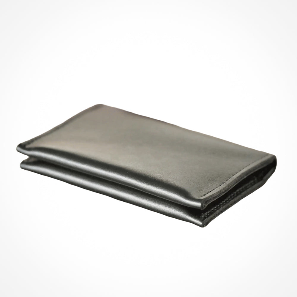 Parisian Crafted Black Leather Folded Wallet