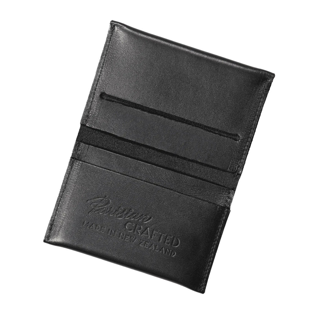 Parisian Crafted Black Leather Folded Wallet