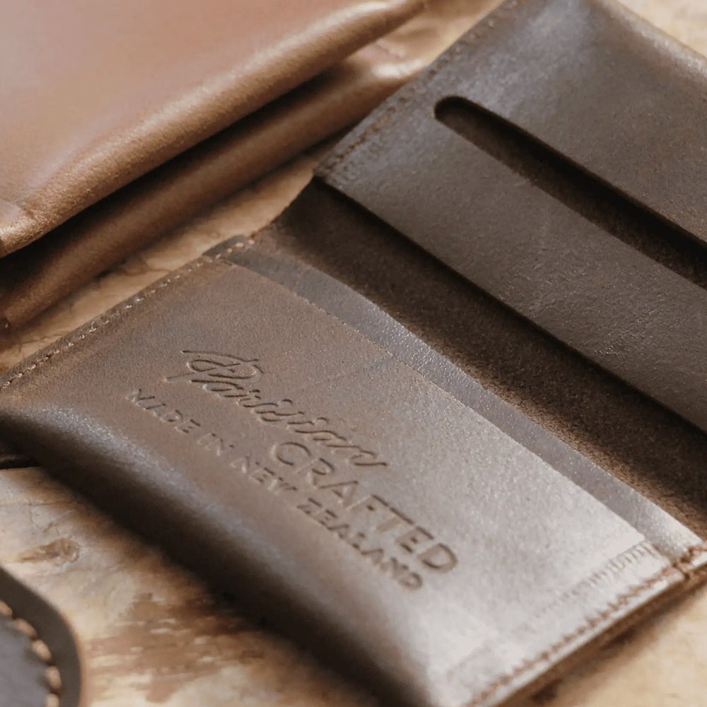 Parisian Crafted Brown Leather Folded Wallet