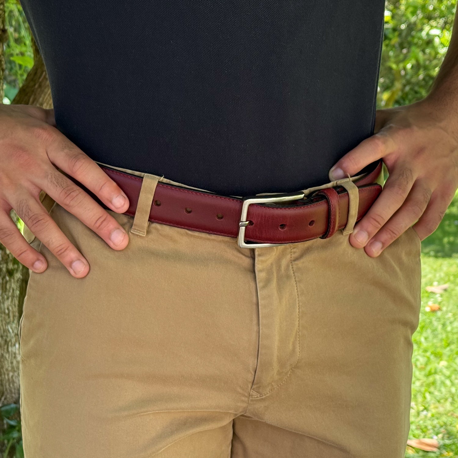 Parisian Crafted 1919 Poynton Belt in Deep Red