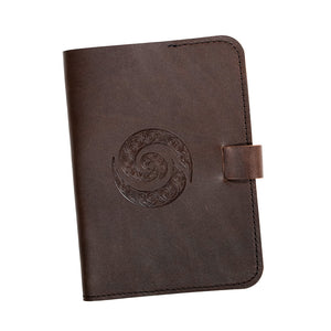 Brown Leather A5 Journal Notebook with Koru Motif - Parisian Crafted