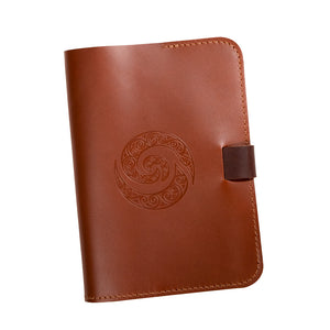 Tan Leather A5 Journal Notebook with Koru Motif - Parisian Crafted