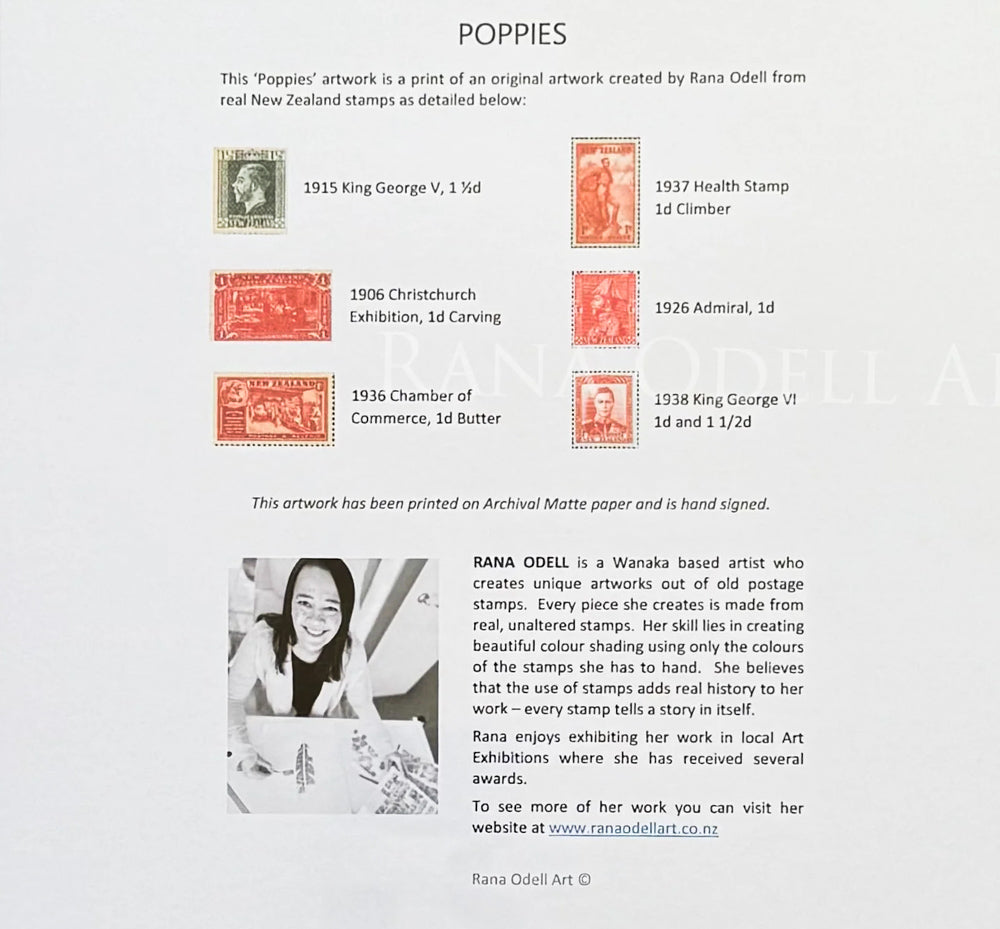 Rana Odell Art Poppies - A4 Print
