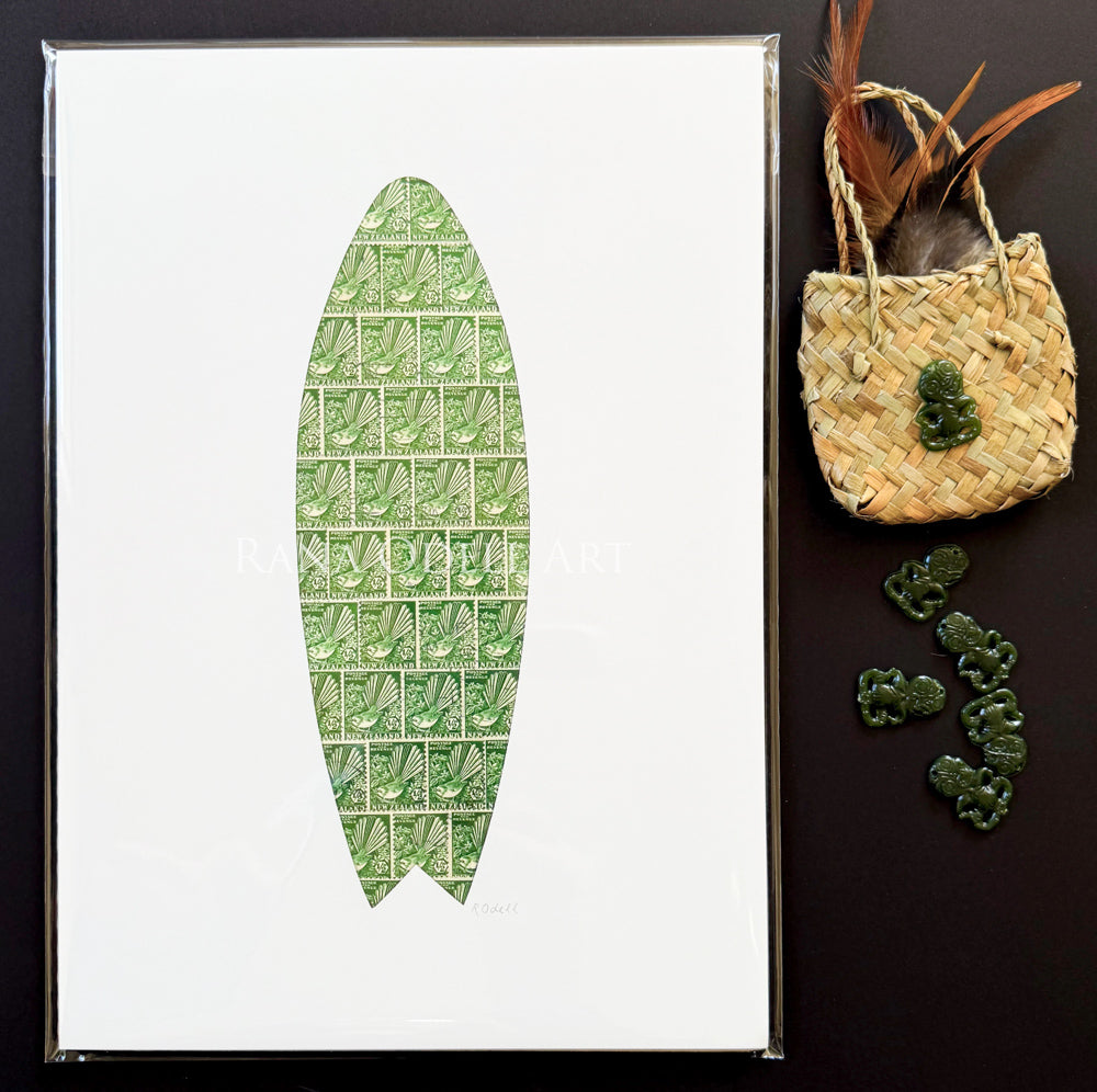 Rana Odell Art Surfboard - A4 Print